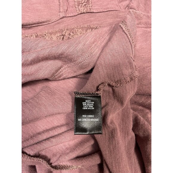 Torrid Top Womens 4x Purple Mauve Babydoll Top Lace Long Sleeve Boho Whimsical - Picture 11 of 11